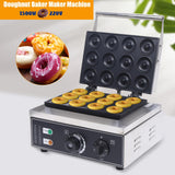 12 Compartments Electric Donut Maker Machine, Commercial Mini Donut Machine 1550W Electric Nonstick Doughnut Making Machine Donut Machine for Doughnut Breakfast Home Desserts