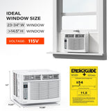 ROVSUN Smart 6000 BTU Window Air Conditioner with WiFi, Energy Saving Window AC Unit with Remote & App Control & Timer Function & Easy Install Kit, for Rooms up to 250 Square Feet, 115V/60Hz, White