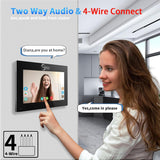 Multi-Unit Home Apartment Visual Intercom Doorbell System,7 Inch Monitor Wired Video Doorbell Door Phone Kits,IR Camera,Motion Detection, Swipe Card, Monitor, Tuya APP (1 doorbell +8 Monitor)