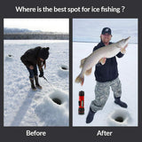RICANK Depth Finder with Temperature Portable Ice Fish Finder Contour Readout Fish Depth Finder Handheld Fishfinder Depth Readout LCD Display Fish Detector Device Lake Sea Boat Kayak River Fishing