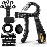 5 PCS Grip Strength Trainer Kit, Hand Gripper Strengthener, Forearm Strengthener, Finger Strengthener, Finger Exerciser, Stress Relief Ball, Forearm Workout Ring for Muscle Building and Injury Recover Navona