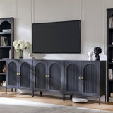 IFGET 92.63" W Modern Arch Sideboard Buffet Cabinet with Storage, Dark Grey
