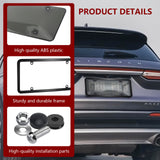 2PCS Clear License Plate Covers and Frames, Personalized License Plate Frame with Screws Screw Caps Washers, Rust-Proof Auto LicensePlate Holder, Universal License Protector for Standard US Plates