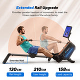 MERACH Rowing Machines for Home, Powerful Electromagnetic Row Machine with 51.2" Extended Rail, 16-Level Handle