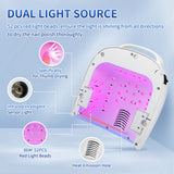 BIDUO UV LED Nail Lamp, 86W Rechargeable Cordless Nail Dryer, 52 Lamp Beads 4 Timers Settings & Auto Sensor, Professional Gel Polish UV LED Nail Light for Salon & Home (White)
