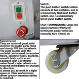 WYDDDARY Electric 3 Rollers Desktop Sugarcane Juicer Machine With Emergency Stop Switch Stainless Steel Sugar Cane Juice Press Extractor for Home Commercial 110V 1100W