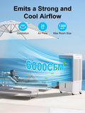 Uthfy 6000 CFM Swamp Cooler Air Conditioner, Outdoor Evaporative Air Cooler with 13.5 Gal Water Tank, Remote, 4 Ice Packs, 120° Oscillation, 12H Timer, 47" Evaporative Cooler for Patio, Garage
