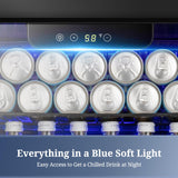 Beverage Refrigerator Cooler 68 Can, Mini Fridge with Glass Door for Beer Drinks Wine Antarctic Star