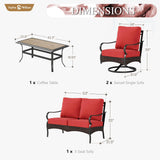 Sophia & William Metal Patio Furniture Set, 4-Piece Outdoor Conversation