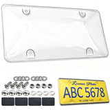BGGTMO Clear License Plate Cover - 1 Pack 100% Crystal Clear Bubble Car Tag Plate Protector, Street Legal Unbreakable Acrylic Protective Shield with Screws Caps