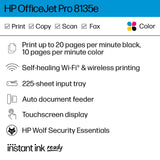 Wireless All-in-One Color Inkjet Printer, Print, Scan, Copy, Fax HP