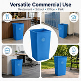 Getzi 5 Pack Blue 50 Gallon Square Commercial Recycling Bin