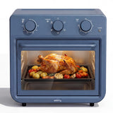 SMIRLY 6-in-1 Air Fryer Toaster Oven Combo, 27QT Convection Oven Countertop, 60 Min Timer, 1800W Oven for Toast, Roast, Bake, Reheat, Broil, Warm, Fits up to a 5 lb Turkey, 12" Pizza, 8 Toast, Blue