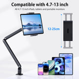 Tablet Stand Holder, Aluminum iPad Desk Mount Bracket, Tablet Arm Mount Holder with 360°Rotating Metal Base, Fits for iPad Air Pro Mini, Phones, Samsung Galaxy, Kindle, All 4.7-13 Inch Devices