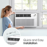 LG 18,000 BTU Window Air Conditioner, 230/208V, Cools 1,000 Sq.Ft. (25' x 40' Room Size), Quiet Operation, Electronic Control with Remote, 3 Cooling & Fan Speeds, Auto Restart, White