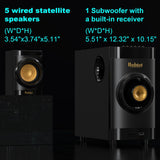 Bobtot Home Theater System Small 4" Subwoofer 200W 5.1/2.1 Channel Surround Sound System with ARC Optical Bluetooth Input