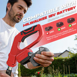 Cordless Tiller Cultivator Compatible with Milwaukee 18V Battery, Ecarke 450RPM Brushless Garden Rototiller,48 Steel Tines, 9"W×6.3"D,Foldable Soil Tilling Tool for Garden Lawn Landscaping (Tool Only)