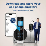 Connect to Cell DS6771-3 DECT 6.0 Cordless Phone - Black, Silver, 6.9" x 4" x 6.6" VTech