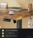 OffiGo 79" Executive Electric Standing Desk Height Adjustable, Rustic Brown
