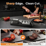Kitchen Professional Electric Knife Sharpener: 3-Stage 100% Diamond Abrasives Knife Sharpeners with 15° Precision Angle Electric Steel Sharpening Tool to Restore/Polish Chef Knives