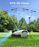 YARDCARE N1600 PRO Wireless Robot Lawn Mower, RTK+Vision Navigation, 0.4 Acre Coverage, APP Smart Control, Multi-Zone Mowing, Ordered Cutting Path, Smart Robot Lawn Mower for Yards
