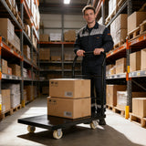Heavy Duty Platform Truck Moving Flatbed Cart 47” x 24”Push Dolly, 3500 lbs Capacity Steel Flatbed Cart,