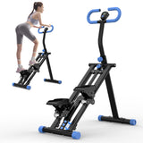KINMAC Stair Stepper with Adjustable Resistance for Home - Upgrade Climber Workout Machine with LCD Tracking & Space-Saving Design | Ideal for Home Gym, Apartment & Office (Black)