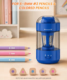 2 Pack Electric Pencil Sharpener, Fully Automatic, for Classroom, Blue