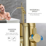 Bathtub Faucet Set Single Handle Floor Mount Tub Filler TapLong