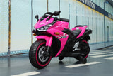 Electric Ride-On Motorcycle for Kids with 12V Motor, Training Wheels, Manual Throttle, Light Up Wheels, Music Player & Headlights - Ages 3-6 (Pink + Plastic + 50-99 pounds)