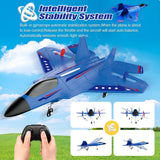 Fremego RC Airplane F22 Fighter Jet for Kids & Adults 2.4GHz Remote Control with Gyro Stabilization, LED Lights, Crash Resistant EPP Foam, Perfect Beginner Gift(Blue)