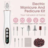 Hoxida Cordless Electric Nail Drill: 10-Speed Professional Nail File with 360° LED Light for Manicure Shaping & Gel Removal, Nail Art Practice Essentials,Home DIY & Portable Travel Use