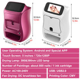 Eastnmythet Touch Screen Nail Printer, Phone Control Digital Nail Art Printer, Automatic DIY Mobile 3D Nail Printer for Home, Shopping Malls,Purple