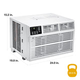 Whirlpool 8,000 BTU Window Air Conditioner with Supplemental Heat, Window Mounted AC Unit with Heater for Apartment, Living Room, Bedroom, Rooms up to 350 Square Feet