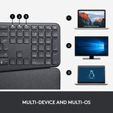 Logitech Ergo K860 Split for Business Wireless Keyboard - Graphite