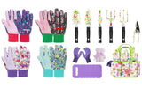 4 Pairs Garden Gloves for Women(L) & 10PCS Gardening Tools Set Floral Gardening Gifts for Women