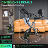 Foldable Exercise Bike Stationary Bikes for Home, 5 IN 1 Indoor Workout Bike, with 16-Level Quiet Magnetic Resistance, 6.6 LBS Flywheel and 300LBS Capacity, 2025 Designed 817 X-bike USLIM
