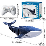 Remote Control Whale Shark Toys for Boys Kids, 1:18 Scale High Simulation Shark for Pool, 2.4Ghz Electric RC Shark Boat Fish Toys with Light & Spray, Toy Shark Gifts for 6 7 8 9 Year olds Kid Boy Girl
