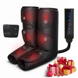 HomeCare Leg Massage with Heat, Electric Leg Massager for Calves and Feet with 4 Modes, 6 Intensity Levels, 3 Timer & LCD Display, Foot Massager for Women and Men at Home or Office
