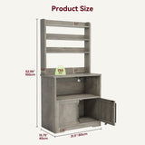 GAOMON Bakers Rack with Power Outlet and USB, Microwave Stand with Storage Cabinet, Coffee Bar Station for Kitchen, Utility Shelf Rack for Spices, 63" Tall, Gray