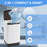 Erivess Compact Washer and Dryer Combo Set, 2.0Cu.Ft Full-Automatic Washing Machine with 10 Washing Programs & 1.6Cu.Ft Compact Dryer with 5 Drying Modes, for Apartment, Bathroom, RV-Camping, White
