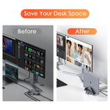 13-in-2 USB C Docking Station with 100W Power Adapter, Laptop Dock Stand with 2 HDMI, VGA, 5 USB, PD 3.0, RJ45, SD/Micro SD, Audio