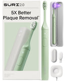 SURI 2.0 New Sonic Electric Toothbrush with Pressure Sensor & UV-Cleaning Travel Case | 1 Month+ Battery | Electric Toothbrush for Adults | Travel Toothbrushes | Tooth Brush | Green