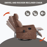 MOOLSUN Faux Leather Recliner Sofa Set with 360-Degree Swivel Chair, Living Room Furniture Set with Reclining Seats, Ideal for Home, Office, or Theater Seating（K-Beige Faux Leather,Chair）