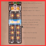 Relaxing Full Body Massage Mat with Heat, Shiatsu Vibration Therapy, 10 Powerful Motors, 9 Adjustable Modes & Timer for Neck, Back & Muscle Pain Relief - Grey