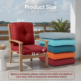 moosprr Outdoor Cushion Set of 4, Waterproof Outdoor Seat Cushions 25x22, Patio Chair Cushions for Outdoor Furniture, Couch Cushion Replacement, Include 4 Back & 4 Seat Cushions, Red
