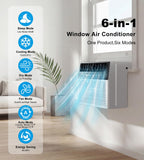 AKIRES U-Shaped Window Air Conditioner, 12,000BTU Air Conditioner Window Unit, Cools up to 550 Sq. Ft, Window AC with Cool, Fan, Dry, Sleep, Energy Saver, and Auto,6 Modes,24H Timer,Home,Office White