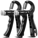 KDG Hand Grip Strengthener 2 Pack(Black) Adjustable Resistance 10-130 lbs Forearm Exerciser，Grip Strength Trainer for Muscle Building and Injury Recovery for Athletes MD DC PRINT INC