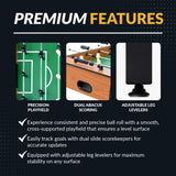 Hathaway 54-Inch Hurricane Foosball Table for Family Game Rooms with Light Cherry Finish, Analog Scoring and Free Accessories