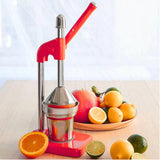 Hand Press Juicer Machine, Manual Juicer Stainless Steel,Commercial Lemon Squeezer and Crusher,Heavy Duty Juice Press for Fresh Orange Lemon Juice,Easy to Use Red